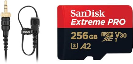 RØDE Lavalier II Hochwertiges Ansteckmikrofon für Broadcast & SanDisk Extreme PRO microSDXC UHS-I Speicherkarte 256 GB + Adapter & RescuePRO Deluxe