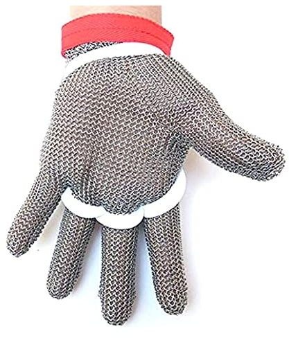 JOLIANE Lebensmittelqualität 304 gebürsteter Edelstahl Ring Mesh Schnittfeste Kettenhemd Handschuhe Fleischschnitt Metzgerhandschuh - Arbeitshandschuhe(XS)