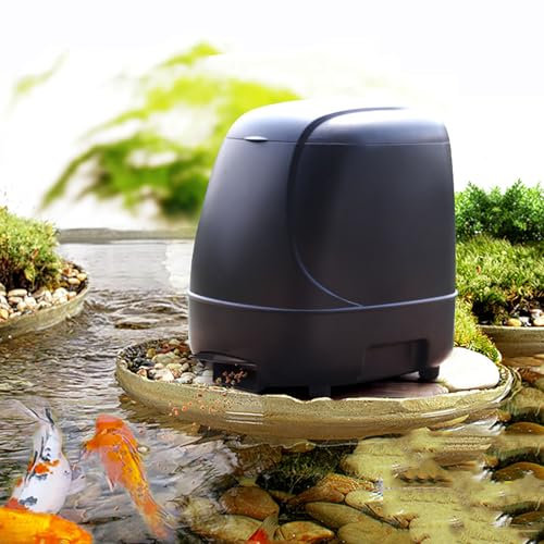 COYEUX Electric Fish Food Dispenser, Automatic Koi Fish Feeder, with Control Panel and 120° Dispersed Feeding Design, Timer High Capacity for Vacations