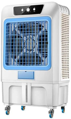 Aire acondicionado sin ventana, enfriador de aire evaporativo con 8 paquetes de hielo y oscilación de 90°, enfriador de pantano de 3 velocidades para oficina en casa de fábrica (80,5 x 53,5 x 160 cm)
