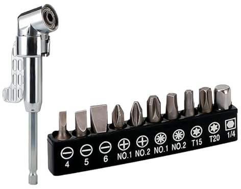 Wectirc Right Angle Screwdriver | 105° Right Angle Drill Right Angle Drill Attachment,Drill Attachments, Drill Bits Set, Electrical Tools for Drill, Cordless Drill Or Hand Wrench