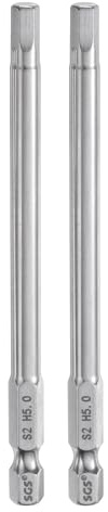 QUARKZMAN 2pz Punte per Cacciavite Chiave Esagonale 5mm (H5) Metrico 1/4 Attacco Esagonali 100mm (4) Punta Magnetica Lunghe Acciaio S2 Punta per Trapano Piatta Grado Industriale per Viti