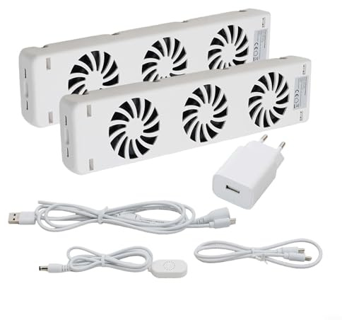 HOHOVYVY Ventilatore per termosifone, 2 x radiatori MXRV-S02 Kaminfan, ventilatore magnetico intelligente