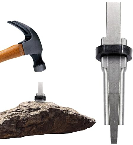 Outils de rupture de roche – Cale de fendeur de pierre, cale de carrière de burin, cale de roche robuste | Outil de carrière de pierre en fer, ciseaux à tête de diamant pour béton, marbre, granit