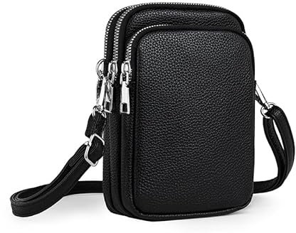 Casecond Mini Tasche Damen Handy Schultertasche Kleine Handytasche zum Umhängen mit Geldbörse Umhängetasche Brieftasche Crossbody Bag für iPhone 16 Pro Max 15 14 13 Samsung Xiaomi Bis zu 7.5 Silber