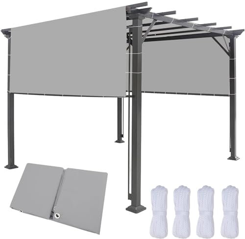 Sonnensegel Wasserdicht Rechteckig 220 x 250 cm Wasserdicht Rechteckig 95% UV Schutz Sonnenschutz Beschattung für Terrassenüberdachung für Garten Terrasse Camping, Hellgrau