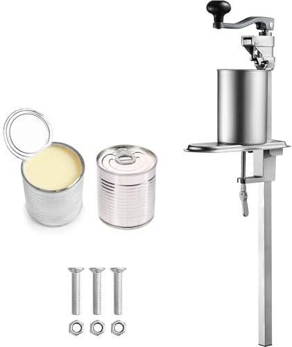 Abrelatas Manual de Banco de 15.7 Pulgadas, Altura Ajustable, Hoja de Acero Inoxidable Sus420, Diseño Desmontable, Resistente a la Corrosión y Al Óxido, para Restaurantes, Hoteles, Hogares y Bares