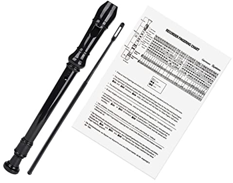 Yardwe 8loch Kunststoffflöte mit Löchern Reinigungsstab und Bedienungsanleitung Musikhilfe für Anfänger Geeignet für Klassenzimmer Bühne und Orchester