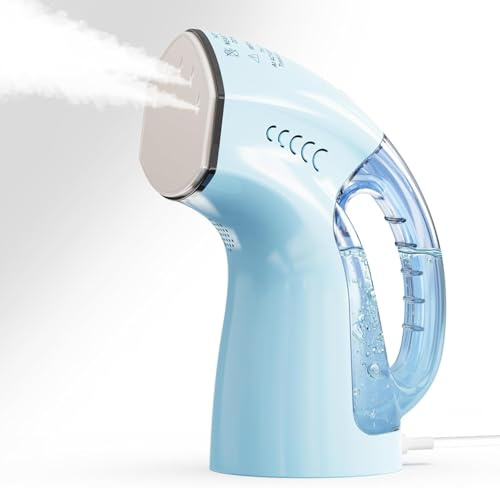 SANPINTECH Clothes Steamer Hndheld, 800W Handheld Portable Garment Steamer for Home, Office and Travel, Auto-Off (Extra gift 1pcs Heat Resistant Glove) (Blue-New)