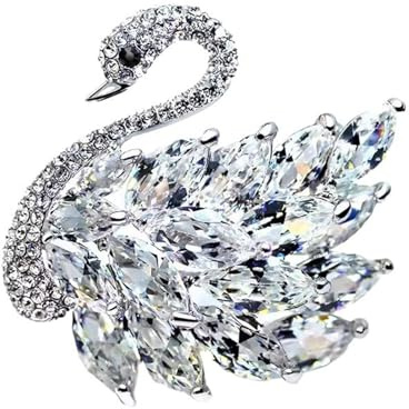 Vbvbip Encantada Colección de Broches Menagerie, 8 Estilos de Broches de Animales de Lujo, Broche Dorado con Cristal de Pavo Real Cisne Fénix Abeja Mariposa para Mujeres, Elegante Joyería para