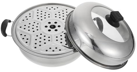 UKCOCO 1set Pentola Vapore Doppia Acciaio Inossidabile Multiuso per Cucina Resistente alle Alte Temperature per Cottura Sano di Zuppe e Alimenti Pratica e Facile da Usare