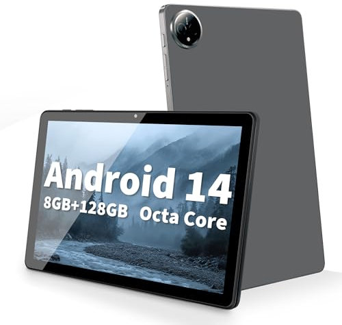 Veidoo Tableta de 11 pulgadas, tableta Android con 8 GB (4+4 expandir) RAM 128 GB ROM 1 TB expandido, pantalla táctil HD de 1280 x 800 en celdas, procesador Octa-Core, WiFi 6, BT 5.0, cámara dual