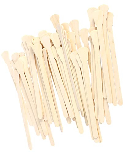 EXQUIMEUBLE 100 Pezzi Spatole di Legno Monouso per Ceretta Estremità Arrotondate Compatibili con Tutte le Cere Depilatorie Calde a Strisce per Uso Professionale in Salone e Domestico Fai