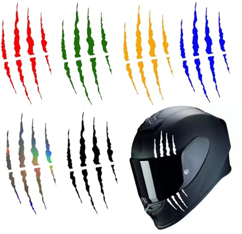 LAOYEFACAI 7 Stück Motorrad Helm Aufkleber Monster Kralle Design Selbstklebende Vinyl Folie für Motorrad Tank Roller Auto Helm individuell gestalten Wasserdicht & UV-Beständig