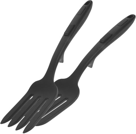 Uonlytech 2 pièces Fourchettes Silicone Cuisine Fourchette Pâtes Multifonction Ustensile Antidérapant Résistant Chaleur pour Cuisson Spaghetti et Viande