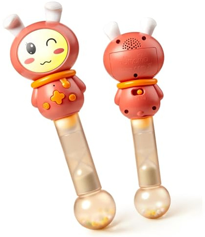 TUMAMA KIDS Sonajero Juguete Bebe, Gato Sonajeros Electrónico Con 7 Luz y Musicales En 4 Modos, Sonaglio Regalo Bebés De 6 9 12 Meses a 3 Años, Montessori Sensorial Baby Instrumentos Rattle Toys