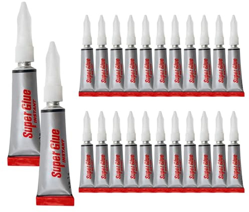 24 Stück Sekundenkleber Extra Stark, Wasserresistentes Transparent Sekundenkleber Gel, Superkleber, Geeignet für Metalle, Keramik, Kunststoffe, Holz und Leder