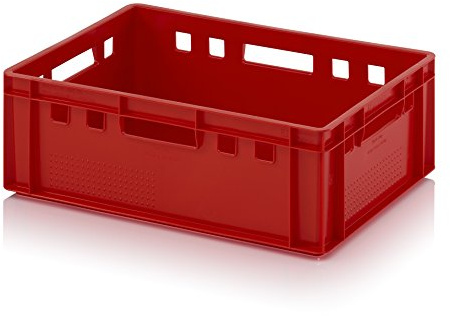 Köttlåda E2 60 x 40 x 20 slaktarlåda euroköttlåda röd inkl. tumstock