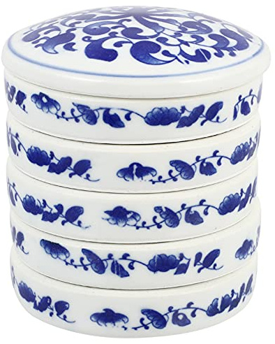 Milisten Besteckkasten Besteckkasten Besteckkasten Stapelbar Farbe Mischtabletts 5 Schichten Farbe Chinesische Aquarellmalerei Pigment Mischen Tintenbehälter mit Deckel