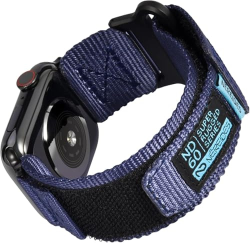 Nereides Compatible with Apple Watch Straps Series 11 10 9 8 7 6 5 4 SE 3/2/1 Ultra 3/2/1, Nylon Sport Replacement Band for iWatch Strap 46mm 45mm 44mm 49mm (L, Blue)