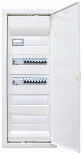 Hager VH60NC Répartiteur mural creux avec compteur 5 rangées I Prêt à être connecté câblé avec bornier I Équipement Legrand 2 x FI 4 broches + 16 x LS B16A