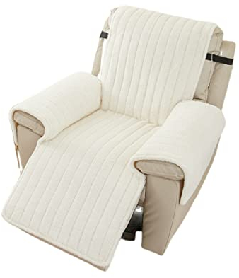GUYIRT Sesselschoner für Fernsehsessel rutschfest, Fernsehsessel Bezug für Hunde Haustieren, Liegesofa Sesselbezug, Sesselschoner für Relaxsessel Abnehmbare Waschbar-Beige-55 x 200 cm