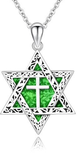 ABIGY Collana con stella di David, in argento Sterling 925, con ciondolo a forma di stella di David, collana con ciondolo a forma di stella di David, gioiello per uomo e donna, Argento sterling