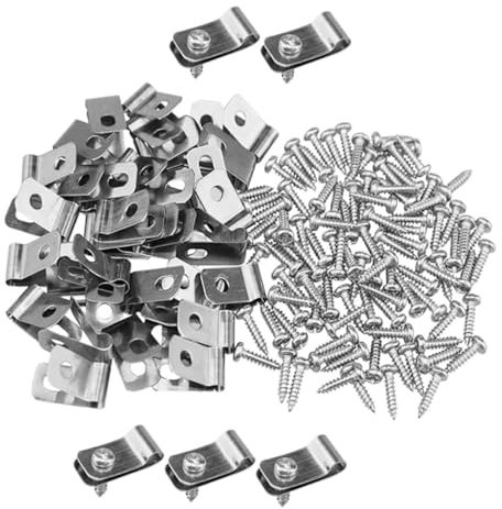 SEWOART 100 Sätze Drahtzaunklammern Aluminium-zaunbefestigungsklammern Schnallenklammern Mit Schrauben Für Zäune