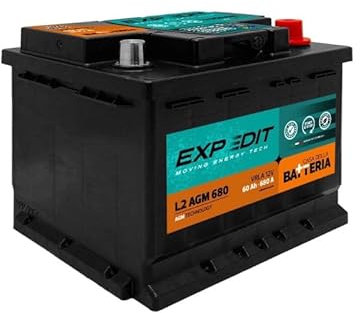 La Casa della Batteria Batteria Auto Expedit Moving Energy Tech Batteria 12v Batteria Auto 60Ah 680A Start&Stop AGM L2 VR680 24.2x17.5x19 cm Senza Manutenzione Pronta all'Uso Made in Italy