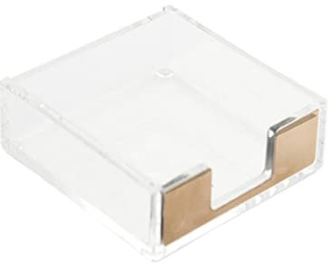 VILLFUL Acryl Notizblockhalter Selbstklebend Für Schreibtisch Notizhalter Für Memo Kompakt Und Leicht Zu Reinigen Für Zuhause Büro Schule Goldfarben