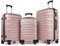 MoFut Koffer Set 3-Teilig Hartschale | Leicht ABS-Reisekoffer Set mit 360°-Spinner-Rollen, Gepäck-Sets mit 3 Stelige-Zahlenschloss & Teleskopgriff | Luggage Set (M-L-XL, Rosa Gold)