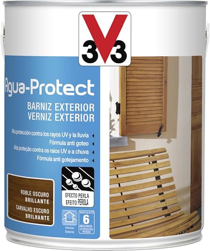 V33 Vernice esterna acqua Protect lucida rovere scuro 2,5 l