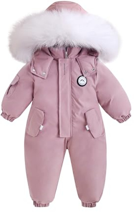 HengBo LED Baby Girls Snowsuits Winter Clothes Coat Hooded Jumpsuit Romper Toddler Boys Fleece Snow Suits Windproof Outwear Outfits Ski Sled Suit