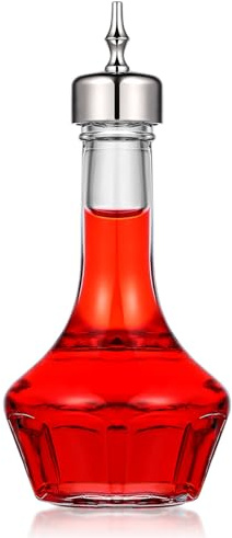 WRITWAA Coctelera de Vidrio 50 Ml Gotero Plateado para Bar y Hogar, Botella Mezcladora de Vino Reutilizable, Resistente y Portátil, Herramienta Profesional para Servir y Preparar Bebidas