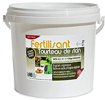Engrais 100% végétal, tourteau de ricin concentré - Seau 4 kg