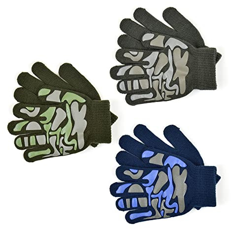 Undercover Boys 3 Pack Assorted Gripper GL111 Magic Gloves Camo