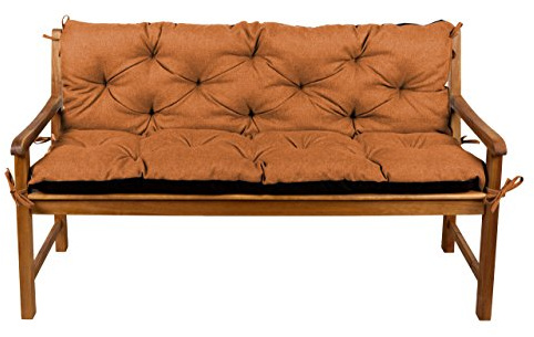 Gutekissen® Bankkissen, Sitzkissen, Rückenlehnen, Gartenkissen, Steppkissen, Doppelkissen, Sitzmöbel, Sitzbank-Kissen, Gartenschaukel, Gartenmöbel Law (150cmx50cmx50cm, Orange)