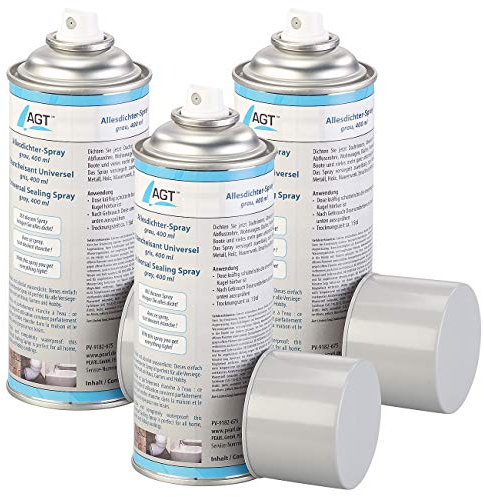 AGT Allesdichter Spray: 3er-Set Allesdichter-Sprays mit 3x 400 ml, grau (Dichtungssprays, Dichtung, Isolierband)
