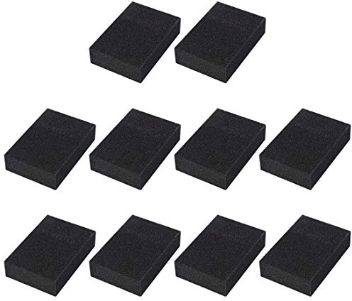 sourcing map 10pcs Scouring Pad Non-Scratch Scouring Sponge Scrub Pads 4 x 2.8 for Scouring Kitchen, Dishwashing, Black