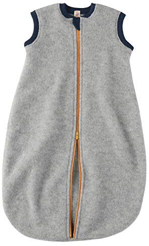 Engel Natur, Baby/Kinder Fleece Schlafsack ohne Arm, 100% Wolle (kbT) (86/92, Hellgrau Melange)