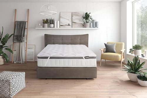 Traumnacht Komfort atmungsaktive Matratzenauflage 70x190 cm, Topper, Schoner für Matratzen bis 30 cm Höhe, Öko-Tex zertifiziert, Allergiker geeignet, produziert nach deutschem Qualitätsstandard