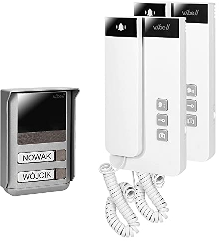 Vibell SALEM MULTI - Sistema de intercomunicación bifamiliar para control de volumen - Control de puerta y auricular magnético