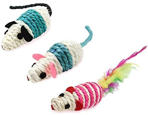 Zonster 3 Teile/Satz Mäuse Katze Spielzeug Interaktive Katze Quietschende Spielzeug Kätzchen Maus Spielzeug Für Katzen Pet Supplies Zufällige Farbe