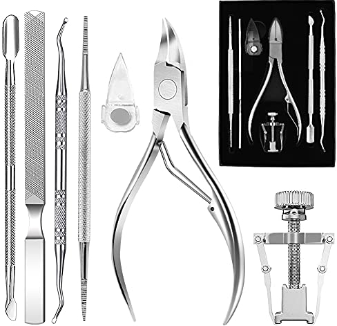 Kit Tagliaunghie, MEOWMEE 7pcs Tagliaunghie Unghia Incarnita Strumenti per la correzione dell'unghia del Piede Professionale pedicure e manicure Clipper Fixer recuperare Tool, Eliminate Pain