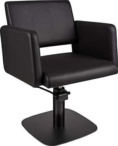 AYALA Friseurstuhl Lea Base schwarz Friseursessel 360° Drehbar Frisörstuhl Barberstuhl Höhenverstellbarer Barbersessel Hydraulischer Friseurbedarf