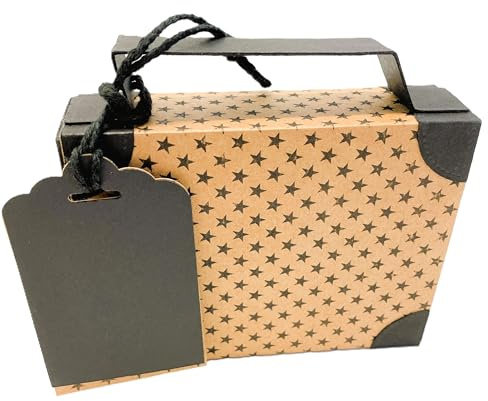 Generisch Reisekoffer aus Papier und Karton 12x9x3,5cm | Geschenkverpackung, Für Geldgeschenk zum Urlaub, Für Reisegutschein, Edel und handgemacht, Aus hochwertigen Materialien