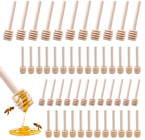 30 Stück Honigrührer aus Holz, Honiglöffel Holz Honiglöffel Holz Honig Dipper Löffel Mini Holzschläger Honiglöffel Set Honigheber Honigspirale Honigstab Sammeln Rührstab Stick Honig Löffel Mini