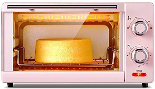 CAZARU Mini Horno 11L, Parrilla eléctrica con Ajuste de Temperatura 100-230 ℃ y Temporizador de 60 Minutos 1000W Horno eléctrico pequeño automático 3 Funciones de horneado