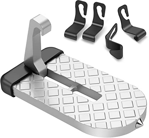 URAQT Gradino per Portiera Auto, Gradino per Portiera Auto Universale con 4pcs Gancio, Pieghevole Gradino per Portiera Auto Antiscivolo, Facile da Trasportare e Installare Accessori per Auto (Grigio)