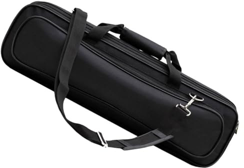 Vaguelly Thickened Flute Storage Bag with Adjustable Shoulder Strap Portable Flute Carrying Case for 16 and 17 Hole Flutes 18.30X5.31X4.52In Protective Instrument Bag